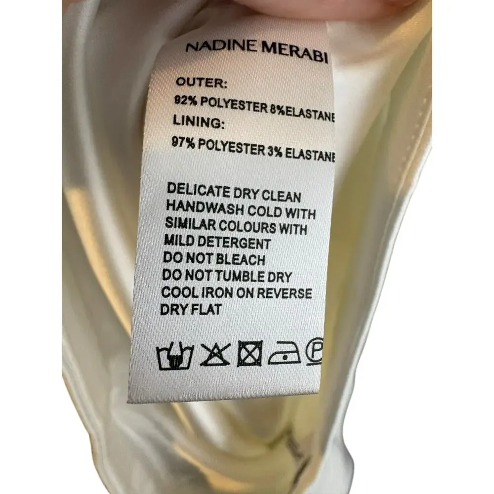 Nadine Merabi Charlotte Trouser High Rise Wide Leg Minimalist Elegant Bridal XXL